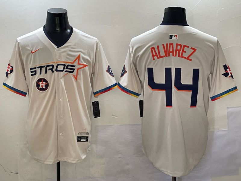Men Houston Astros #44 Alvarez Cream Fourth generation Joint Name 2025 Nike MLB Jersey style 4157